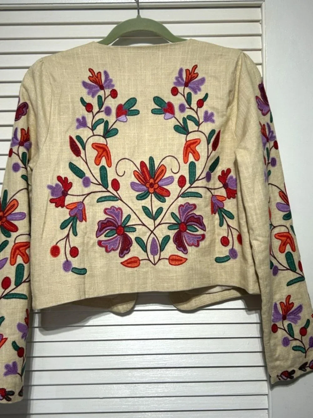 NWT Anthropologie Women's Floral Embroidered Dolan Linen Jacket Size S 3235 - Picture 12 of 16